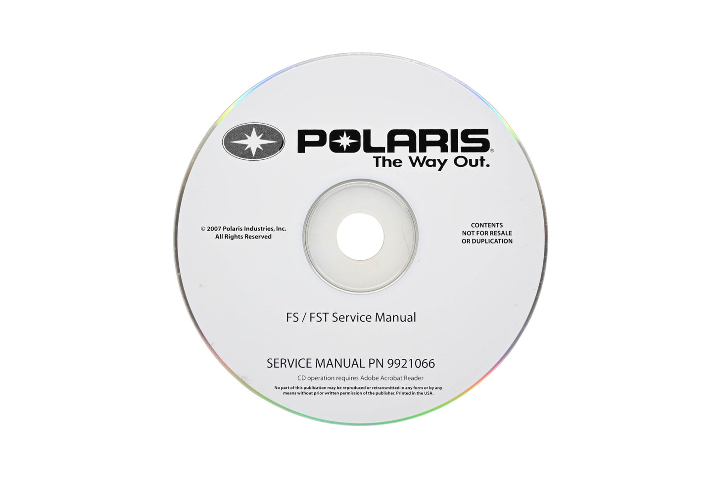 OEM Polaris 9921066-CD 06-07 FS FST Shop Service Manual CD