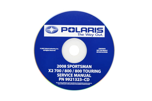 OEM Polaris 9921323-CD 08 Sportsman X2 700 800 Shop Service Manual CD