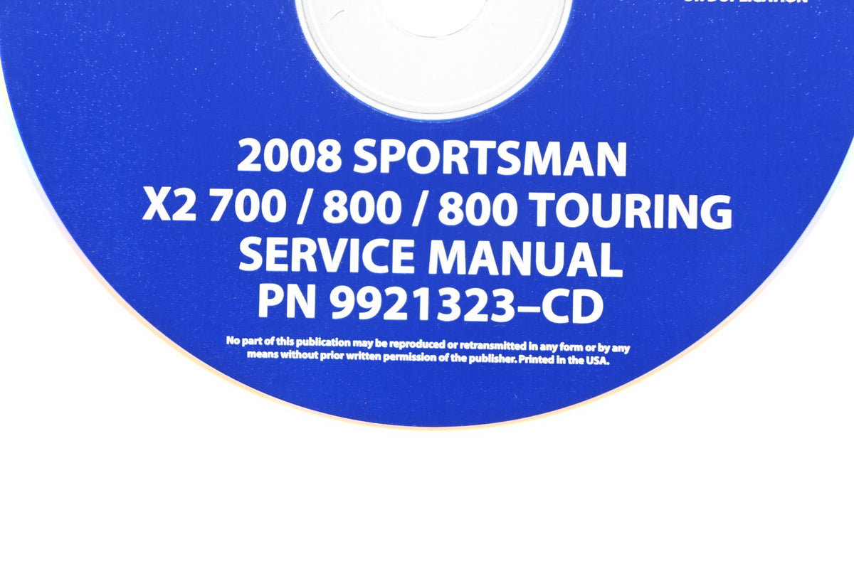 OEM Polaris 9921323-CD 08 Sportsman X2 700 800 Shop Service Manual CD