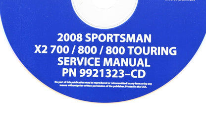 OEM Polaris 9921323-CD 08 Sportsman X2 700 800 Shop Service Manual CD