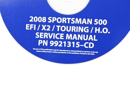 OEM Polaris 9921315-CD 08 Sportsman 500 EFI X2 HO Shop Service Manual CD