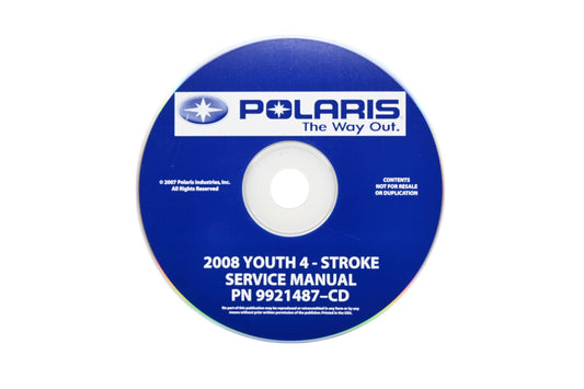 OEM Polaris 9921487-CD 08 Youth 4 Stroke Shop Service Manual CD