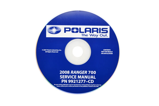 OEM Polaris 9921277-CD 08 Ranger 700 Shop Service Manual CD