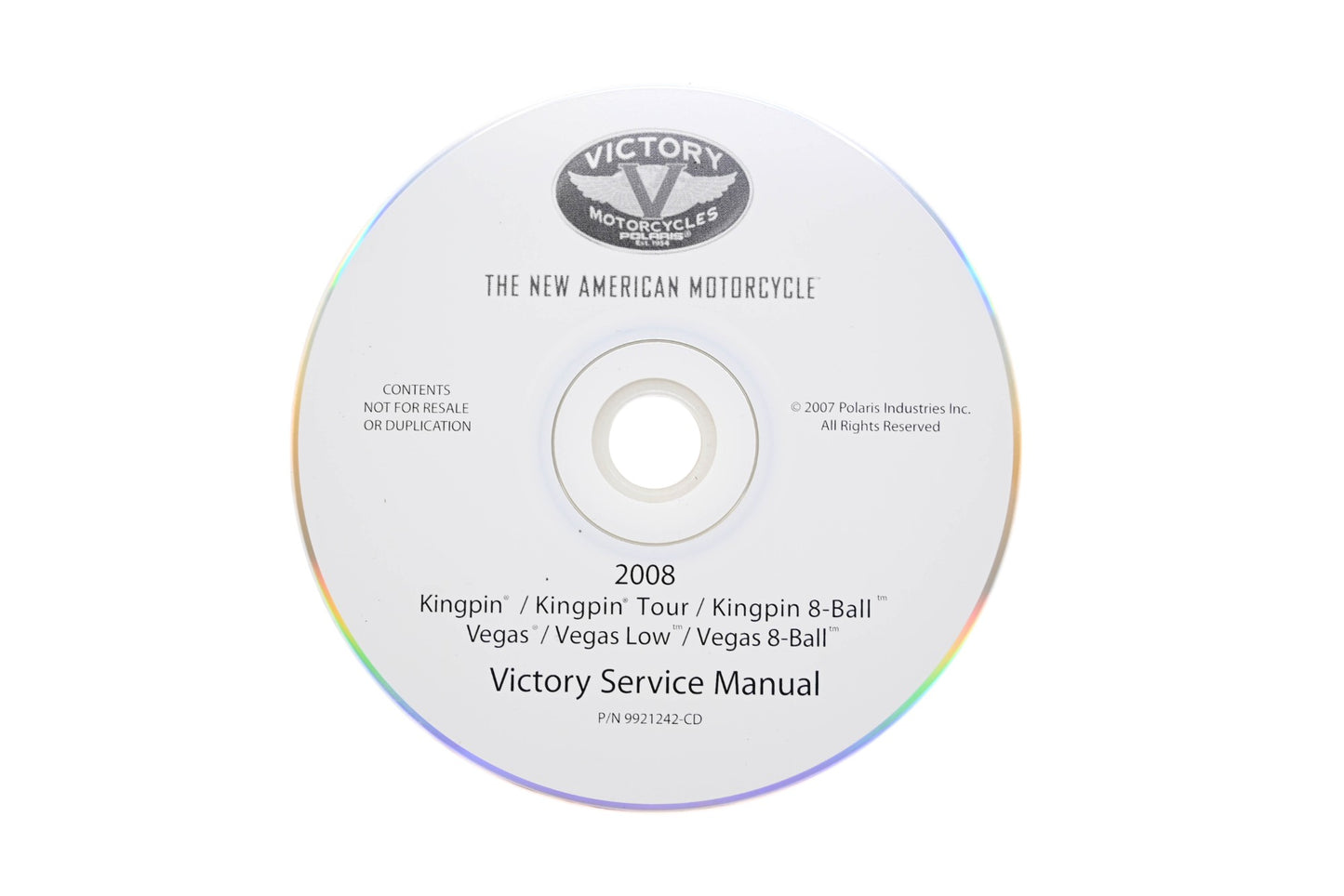 OEM Victory 9921242-CD 08 Kingpin Vegas Shop Service Manual CD