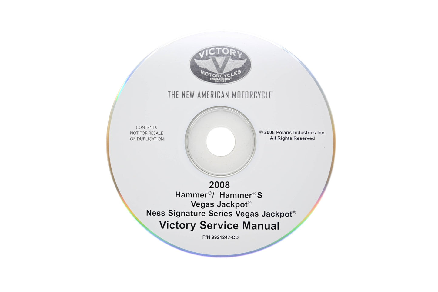 OEM Victory 9921247-CD 08 Hammer Vegas Shop Service Manual CD