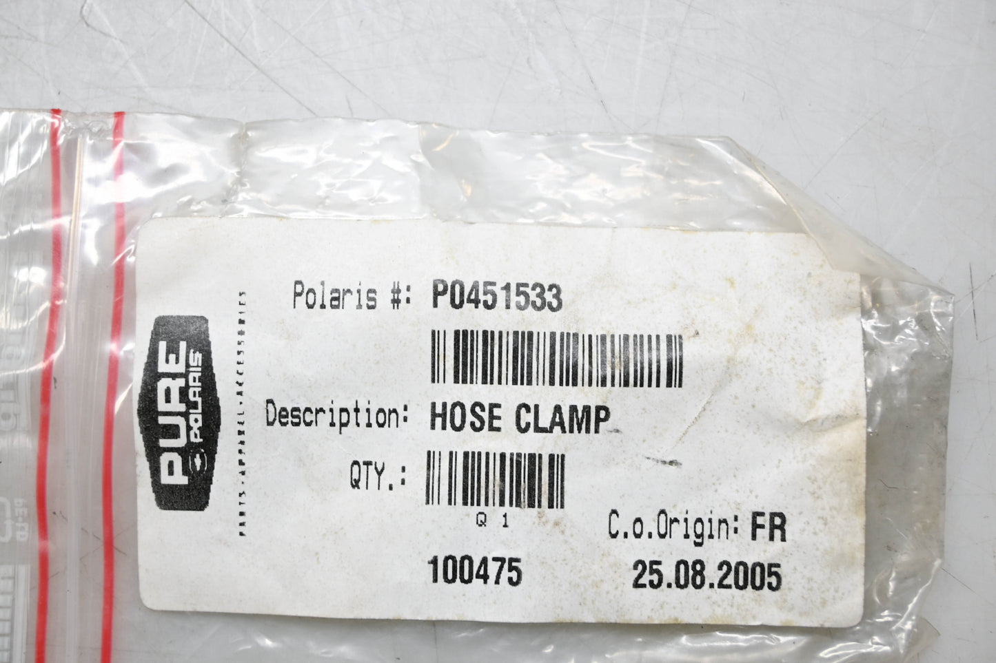 New OEM Polaris 0451533 Hose Clamp NOS