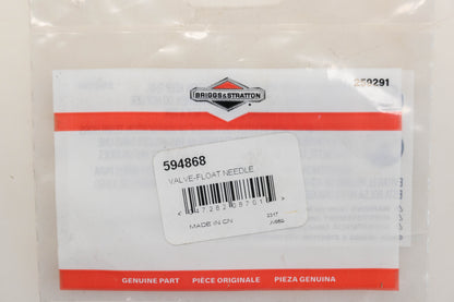 New OEM Briggs & Stratton 594868 Float Needle Valve Kit NOS