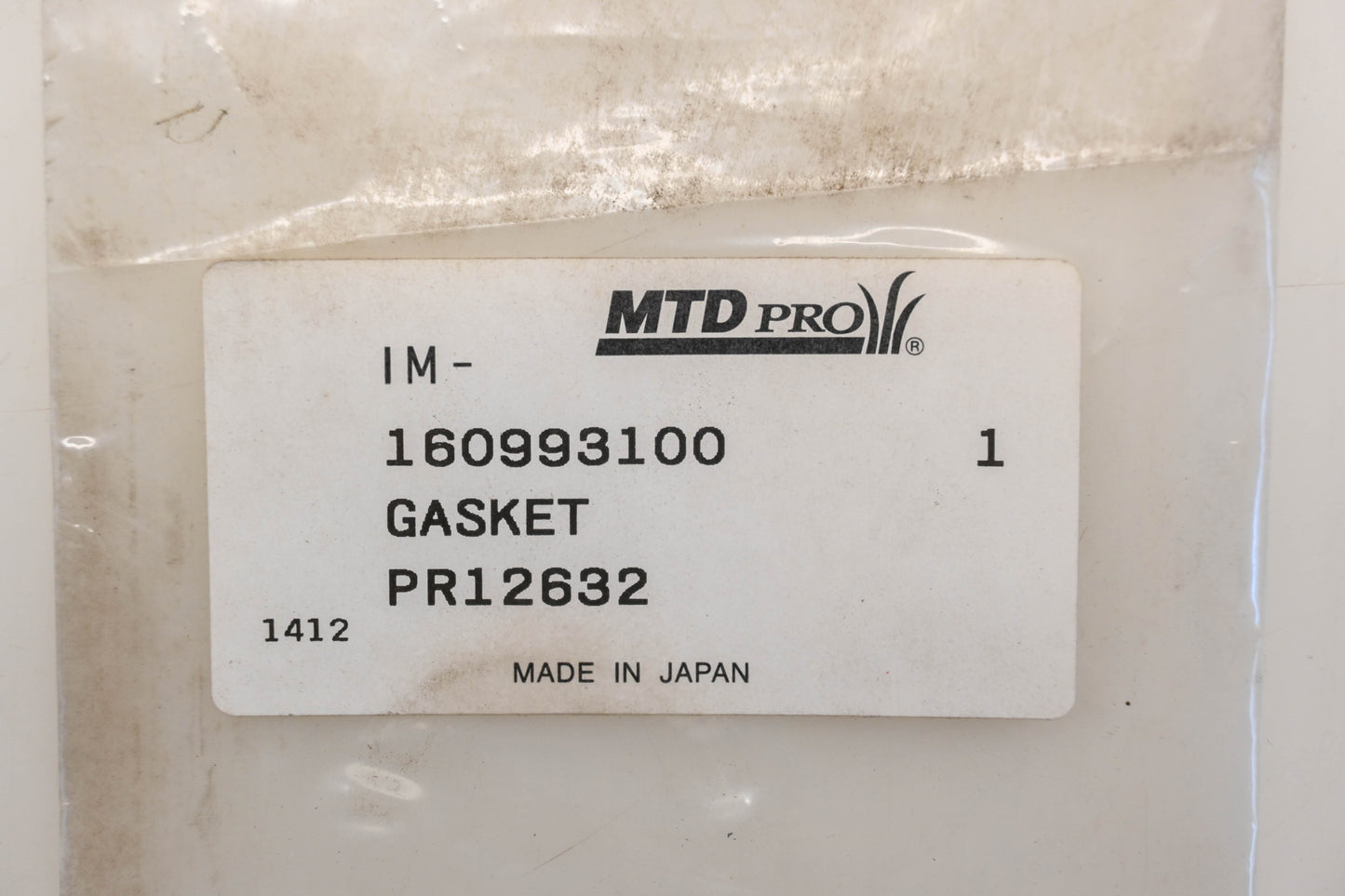 MTD 160993100 Gasket NOS