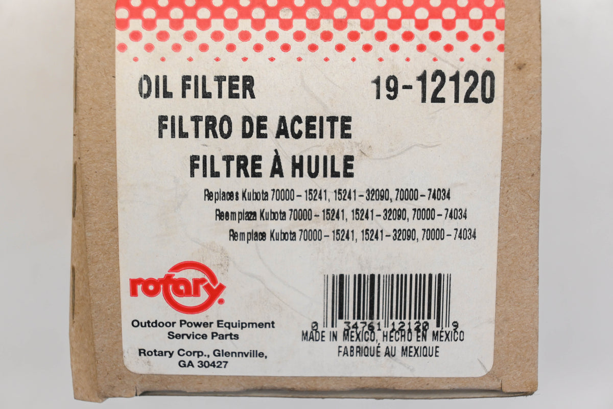Rotary 19-12120, 15241, 15241-32090 Oil Filter NOS