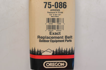 Oregon 75-086, 72169 1/2" x 64-1/4" V-Belt NOS