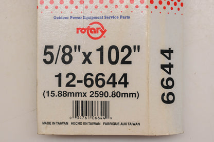 Rotary 12-6644, 5L-1020 5/8" x 102" V-Belt NOS