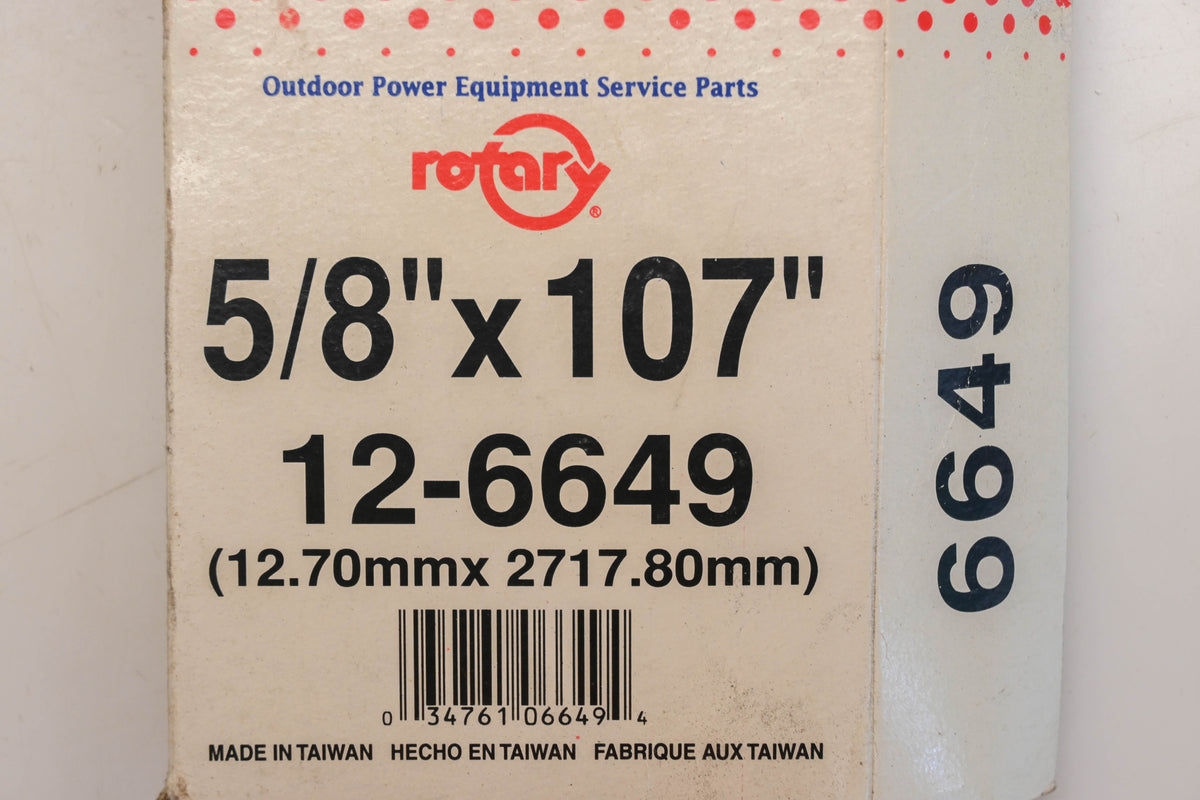 Rotary 12-6649, 5L-1070 5/8" x 107" V-Belt NOS