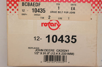 Rotary 12-10435, GX20241, M122674 17/32" x 91-13/16" V-Belt NOS