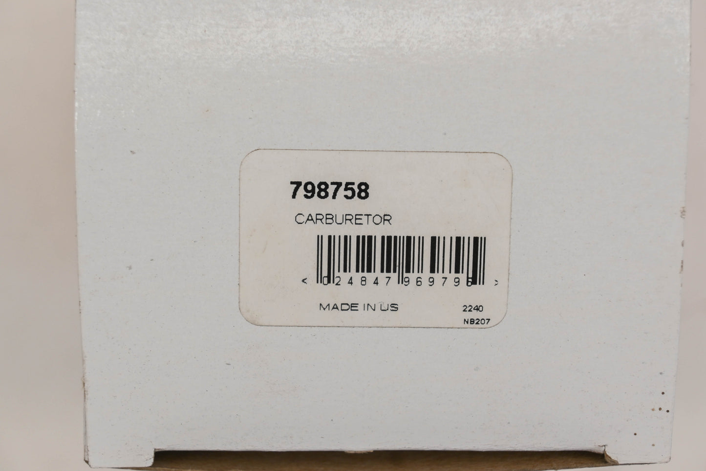 New OEM Briggs & Stratton 798758 Plastic Carburetor Kit NOS