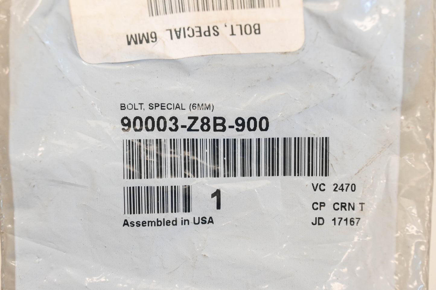 New OEM Honda 90003-Z8B-900 6mm Special Bolt NOS