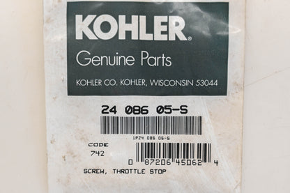 Kohler 24 086 05-S Throttle Stop Screw NOS