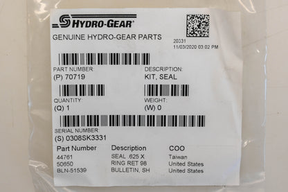 Hydro-Gear 70719, 44761, 50650 Brake Shaft Seal Kit NOS