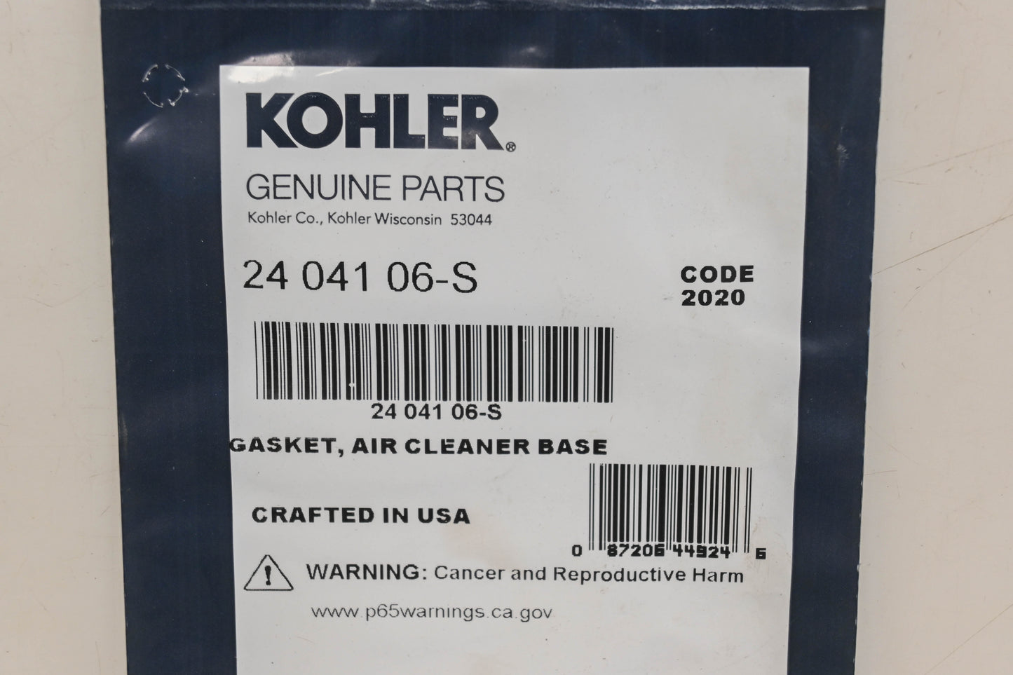 Kohler 24 041 06-S Air Cleaner Base Gaskets Qty 2 NOS