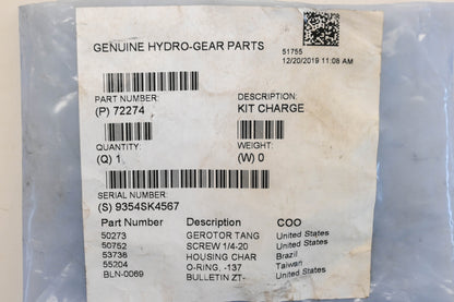 Hydro-Gear 72274 Transmission Charge Pump Kit NOS