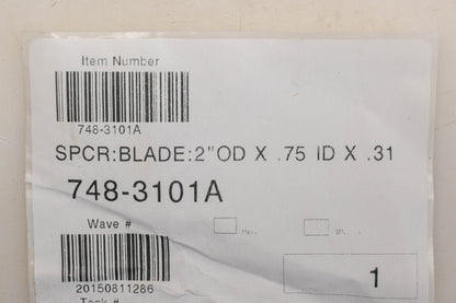 MTD 748-3101A 3/4" x 2" x 5/16" Blade Spacer NOS
