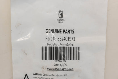 New OEM Husqvarna 532401971 Return Spring NOS