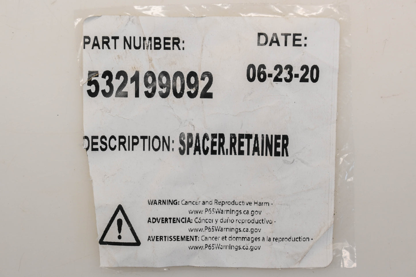 New OEM Husqvarna 532199092 Retainer Spacer NOS