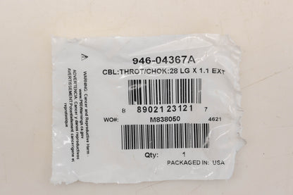 MTD 946-04367A, 746-04367A 28" Choke Cable NOS