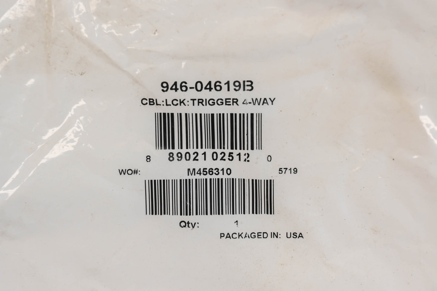 MTD 946-04619B, 746-04619B 4-Way Trigger Lock Cable NOS