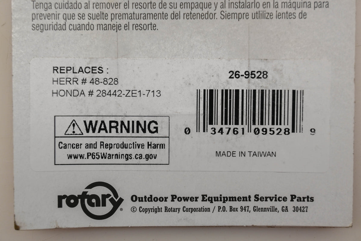 Rotary 26-9528, 28442-ZE1-713, 48-828 Starter Rewind Spring NOS