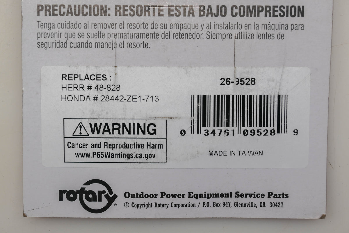 Rotary 26-9528, 28442-ZE1-713, 48-828 Starter Rewind Spring NOS