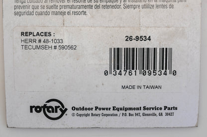 Rotary 26-9534, 590562, 48-1033 Starter Rewind Spring NOS