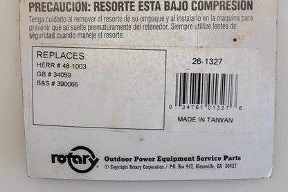 Rotary 26-1327, 390066, 48-1003 Starter Rewind Spring NOS