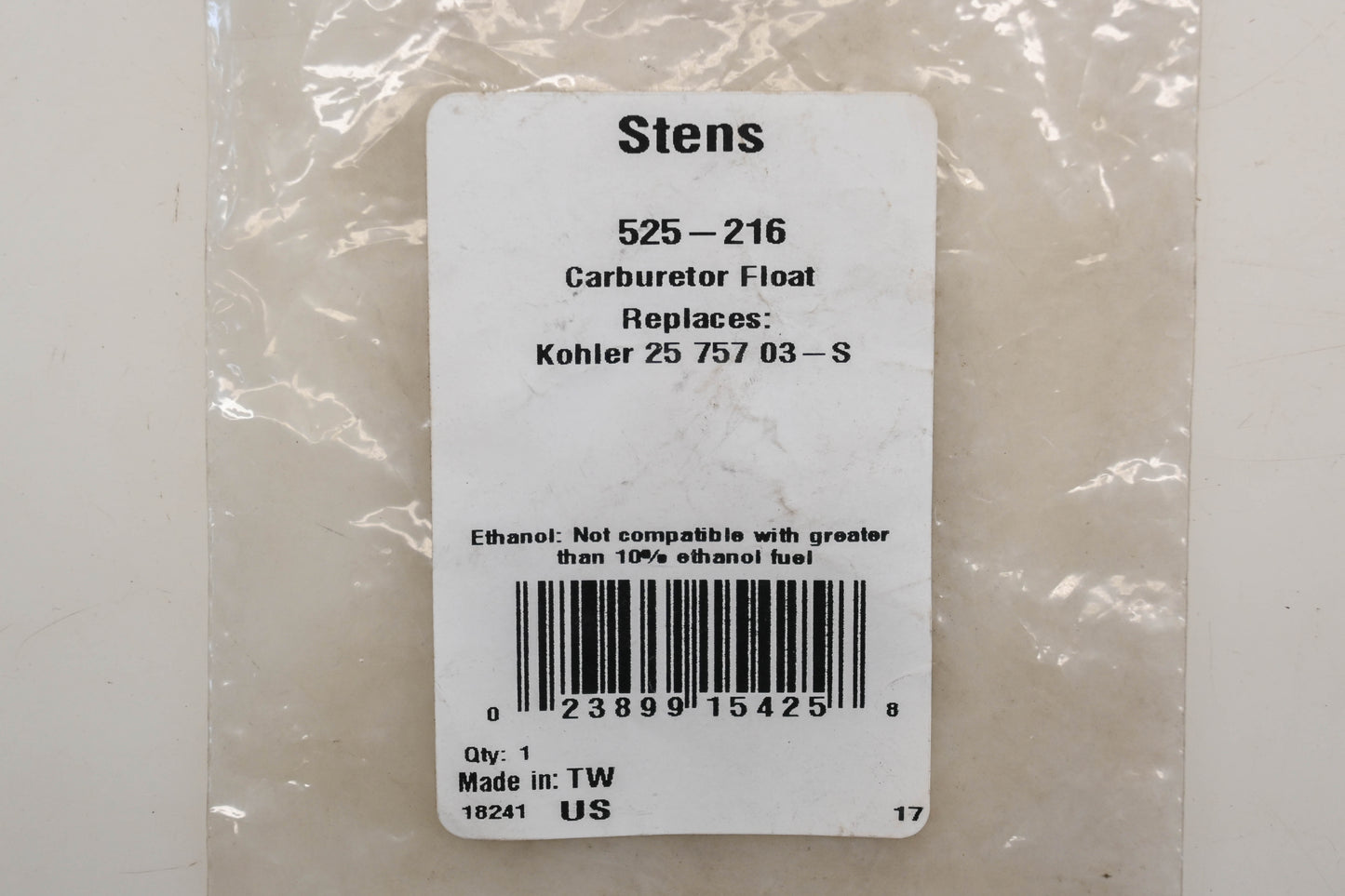 Stens 525-216, 25 757 03-S Carburetor Float Repair Kit NOS