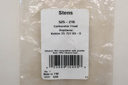 Stens 525-216, 25 757 03-S Carburetor Float Repair Kit NOS
