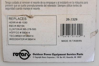 Rotary 26-1329, 590414, 48-1030 Starter Rewind Spring NOS