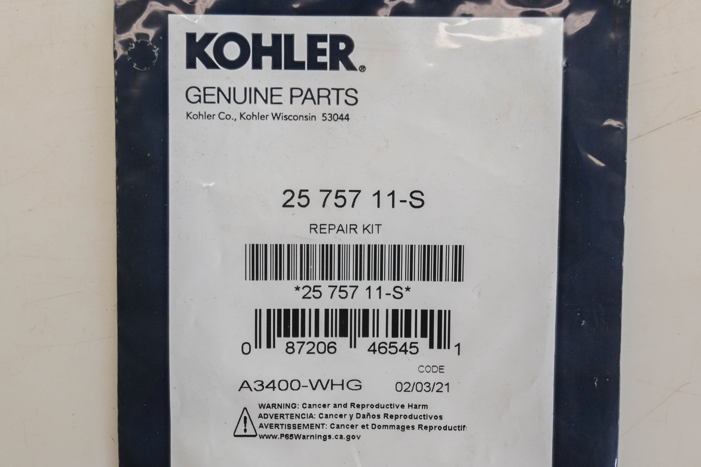 Kohler 25 757 11-S Carburetor Repair Kit NOS