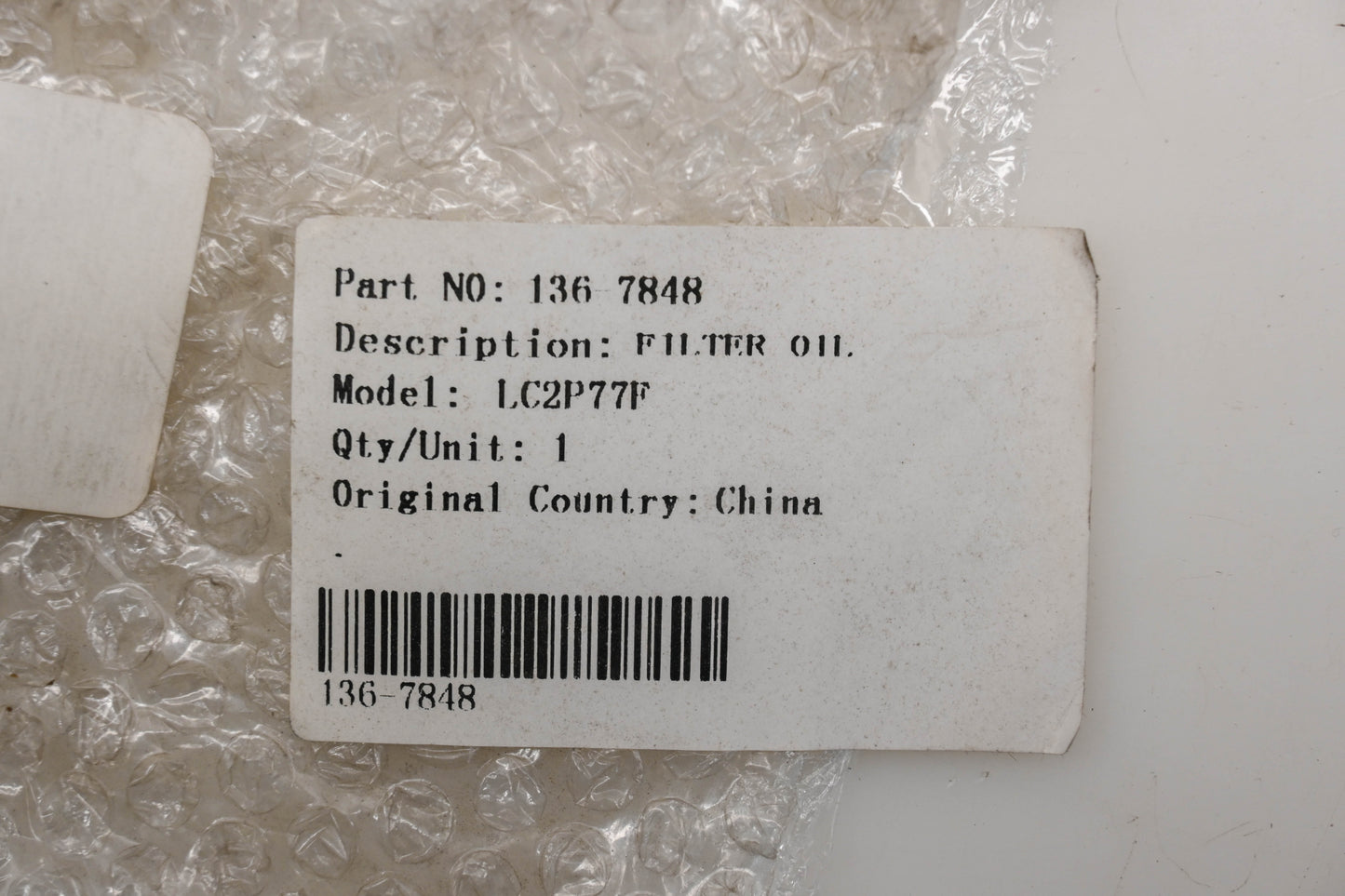 Toro 136-7848 Oil Filter NOS