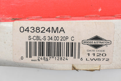 New OEM Briggs & Stratton 043824MA Engine Stop Cable NOS