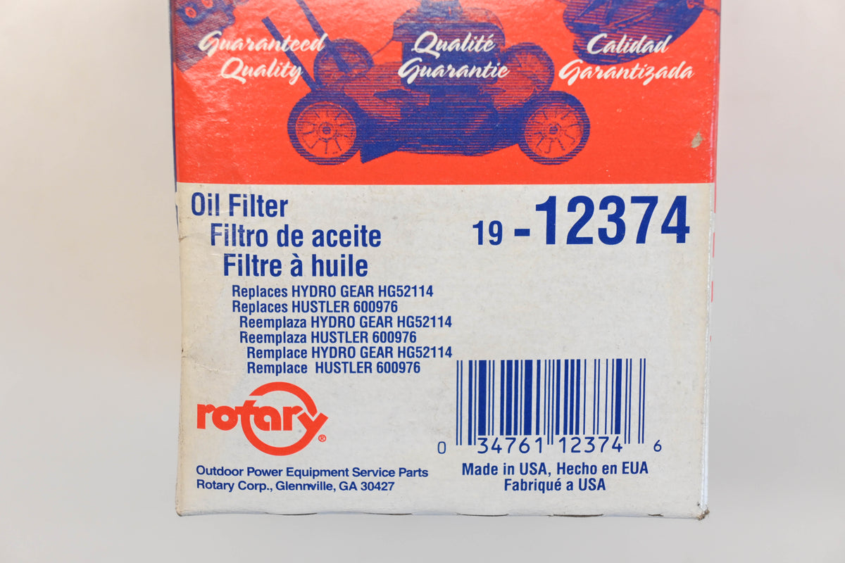 Rotary 19-12374, HG52114, 600976 Oil Filter NOS
