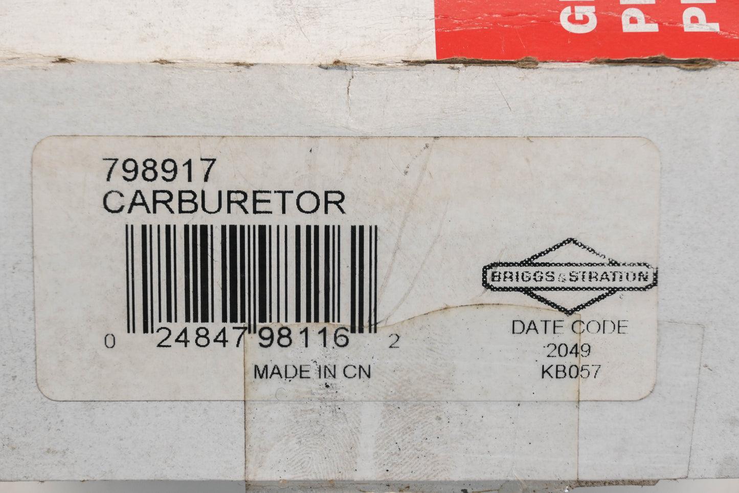New OEM Briggs & Stratton 798917 Carburetor Kit NOS