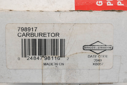 New OEM Briggs & Stratton 798917 Carburetor Kit NOS
