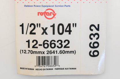 Rotary 12-6632, 4L-1040 1/2" x 104" V-Belt NOS
