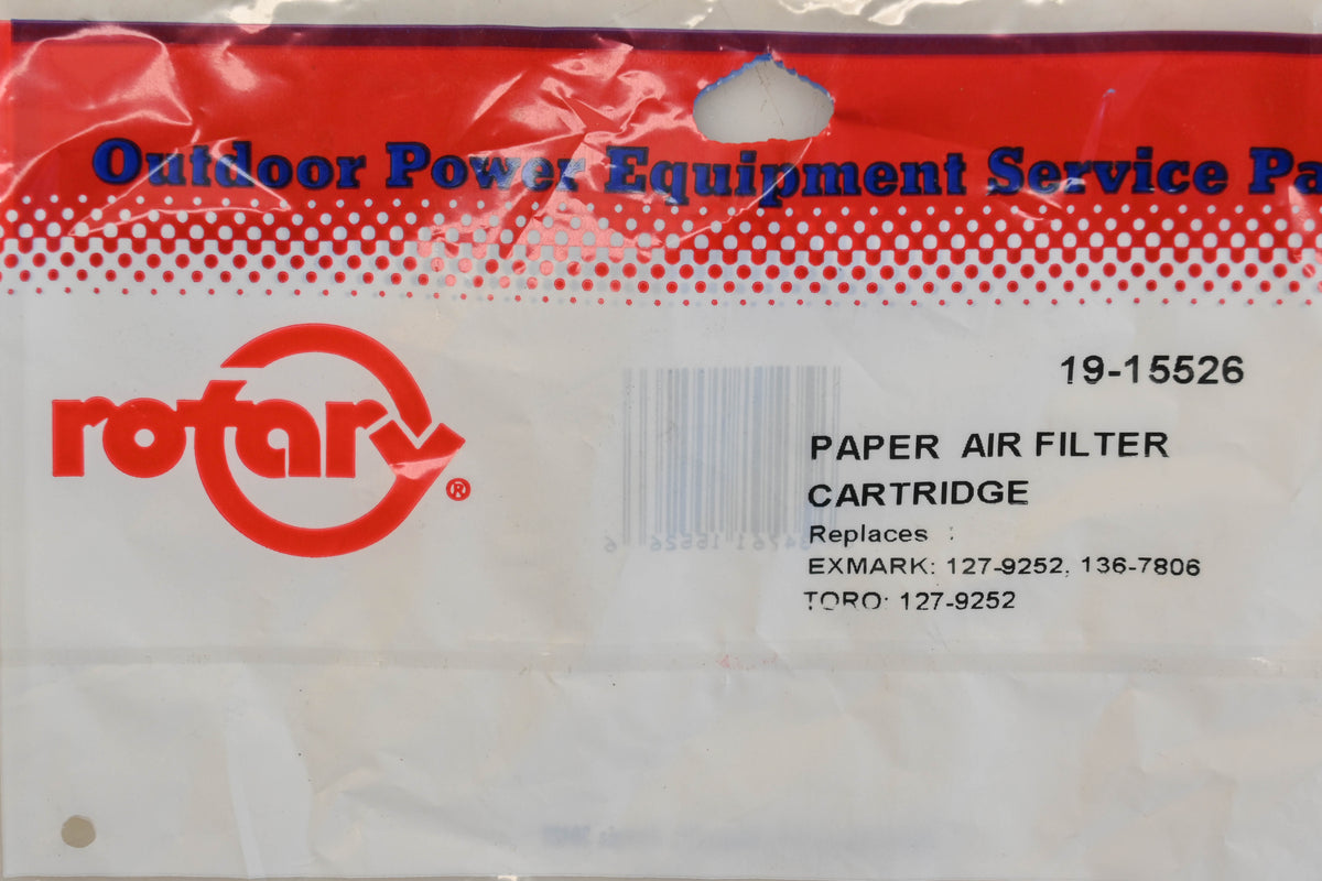 Rotary 19-15526, 127-9252, 136-7806 Air Filter NOS