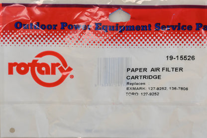 Rotary 19-15526, 127-9252, 136-7806 Air Filter NOS