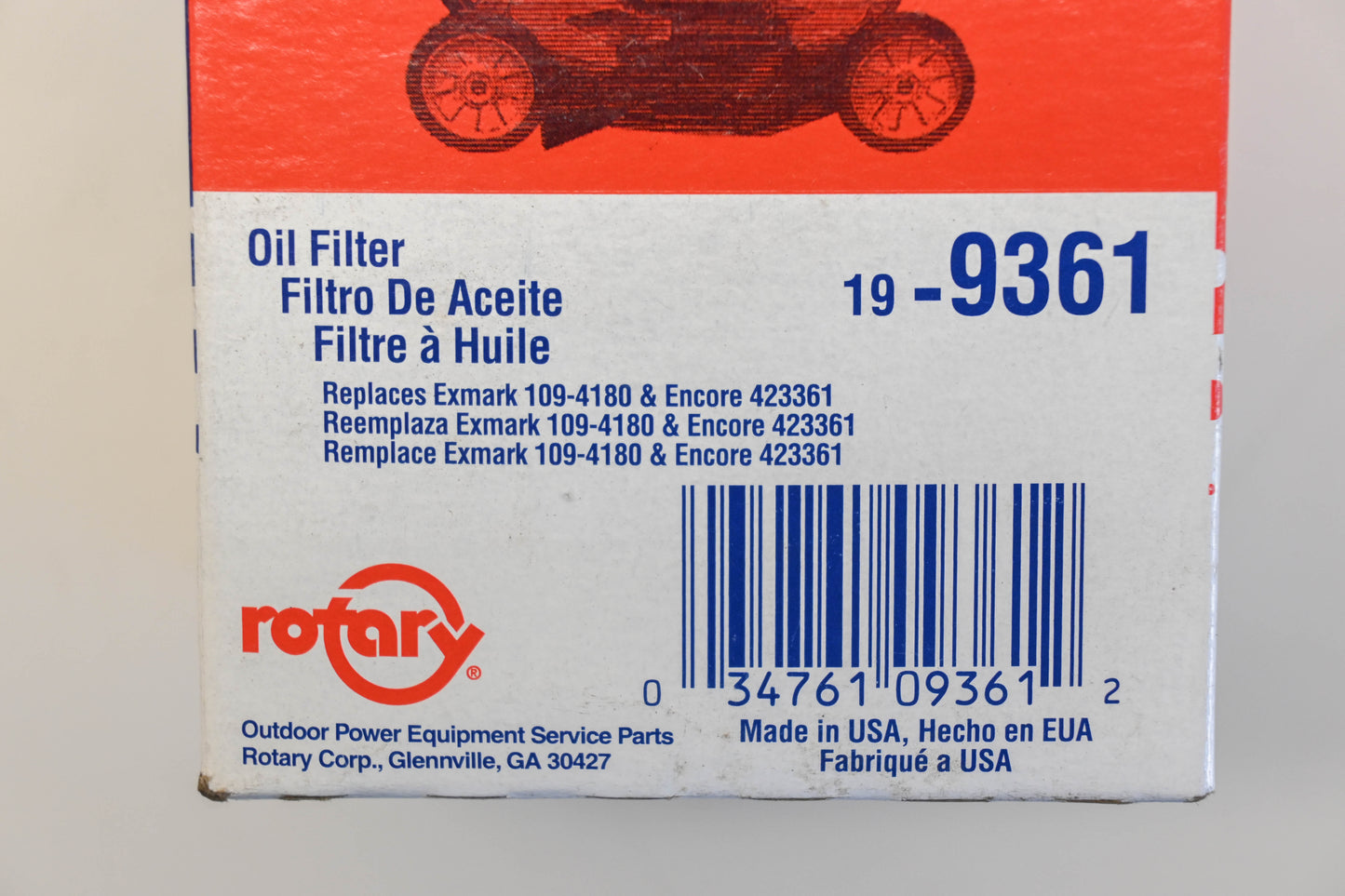 Rotary 19-9361, 109-4180, 423361 Oil Filter NOS