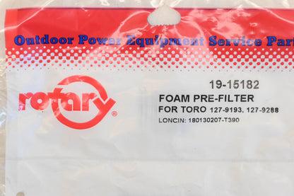 Rotary 19-15182, 127-9193, 180130207-T390 Foam Pre-Filter NOS