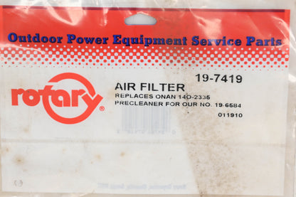 Rotary 19-7419, 140-2335 Foam Pre-Filter NOS