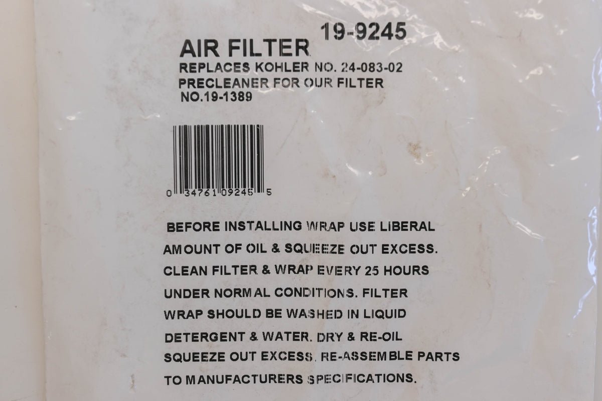 Rotary 19-9245, 24-083-02, 24 083 02-S Foam Pre-Filter NOS