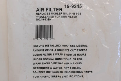 Rotary 19-9245, 24-083-02, 24 083 02-S Foam Pre-Filter NOS