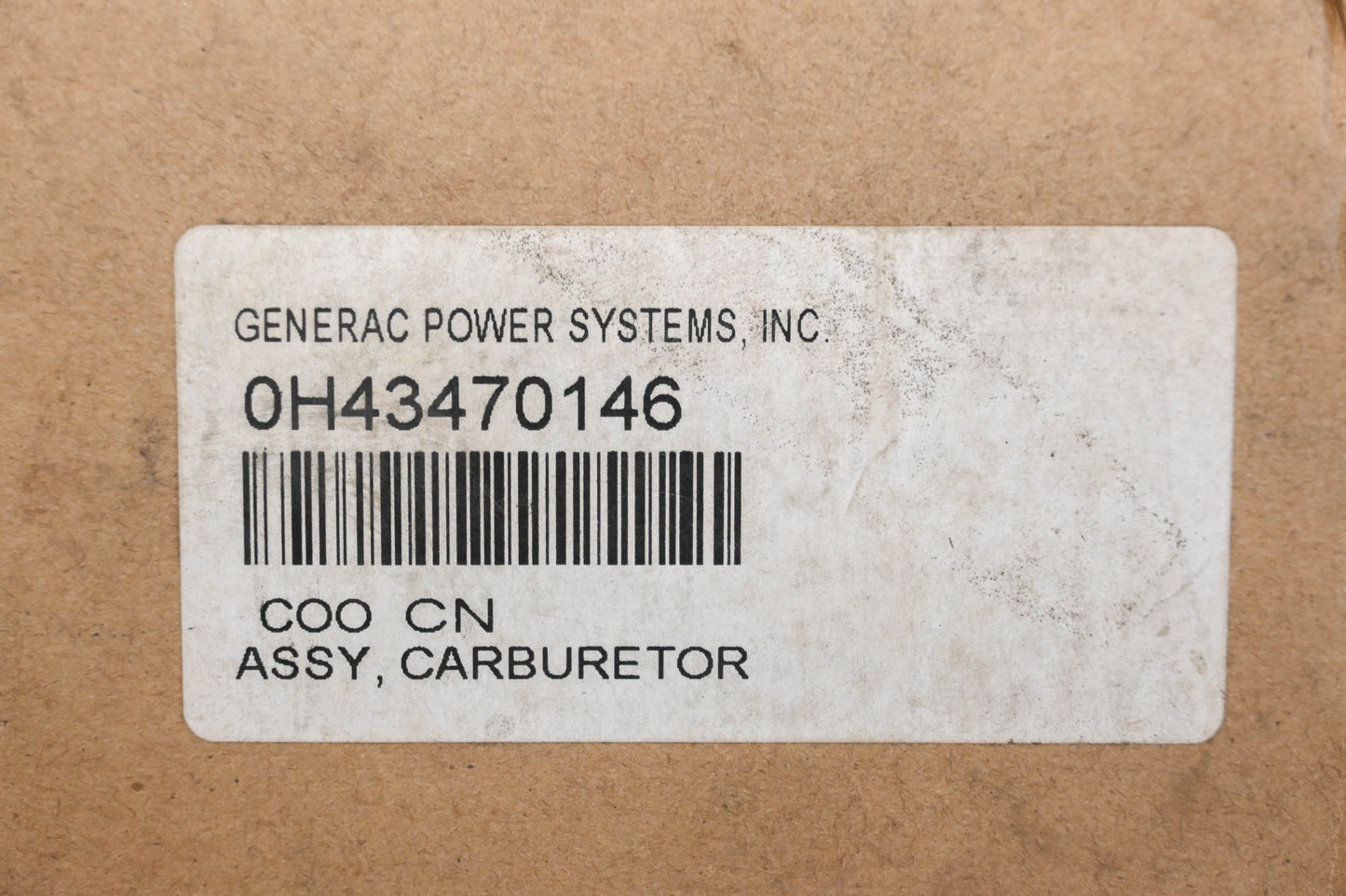 Generac 0H43470146 Carburetor Assembly NOS